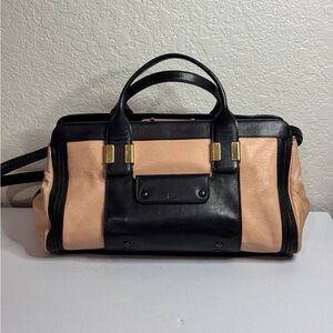Chloe Alice Satchel Hand Bag Leather 2way Black Pink